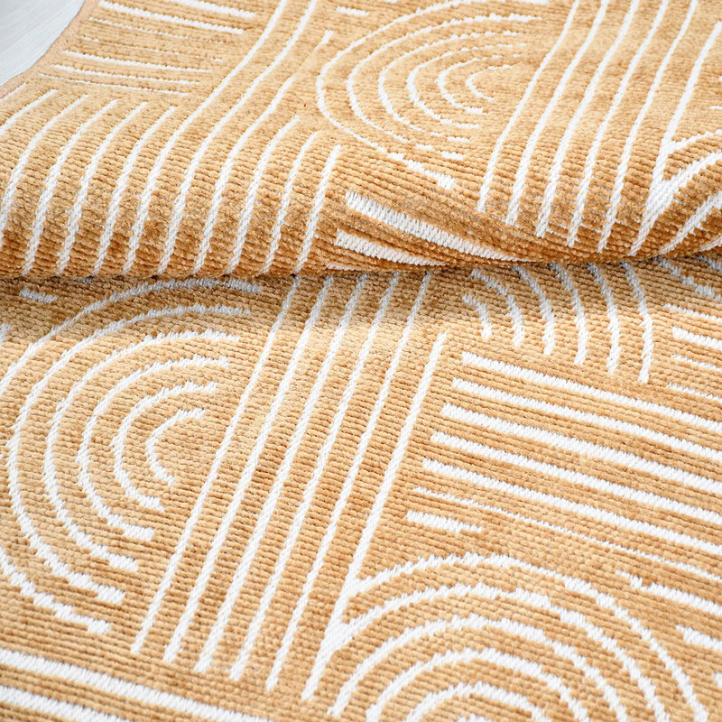 Tapis en polyester blanc Fenwick facile à nettoyer, 6,5 pi x 9,5 pi