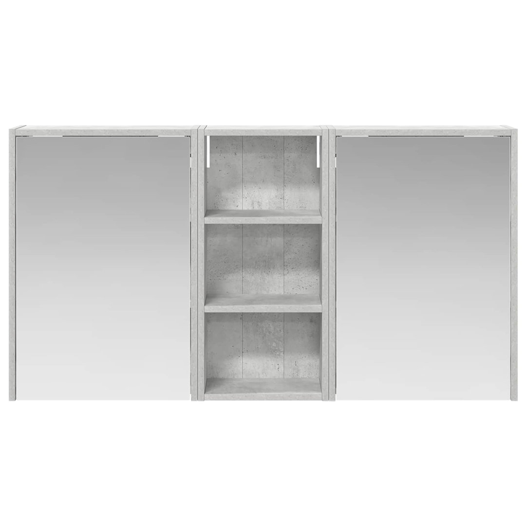 Bathroom Cabinet Set With LED Strip Lights Engineered Wood Shelving