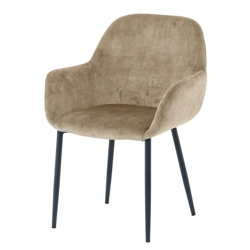 Charlestown 47cm H Velvet Upholstered Metal Armchair, Beige