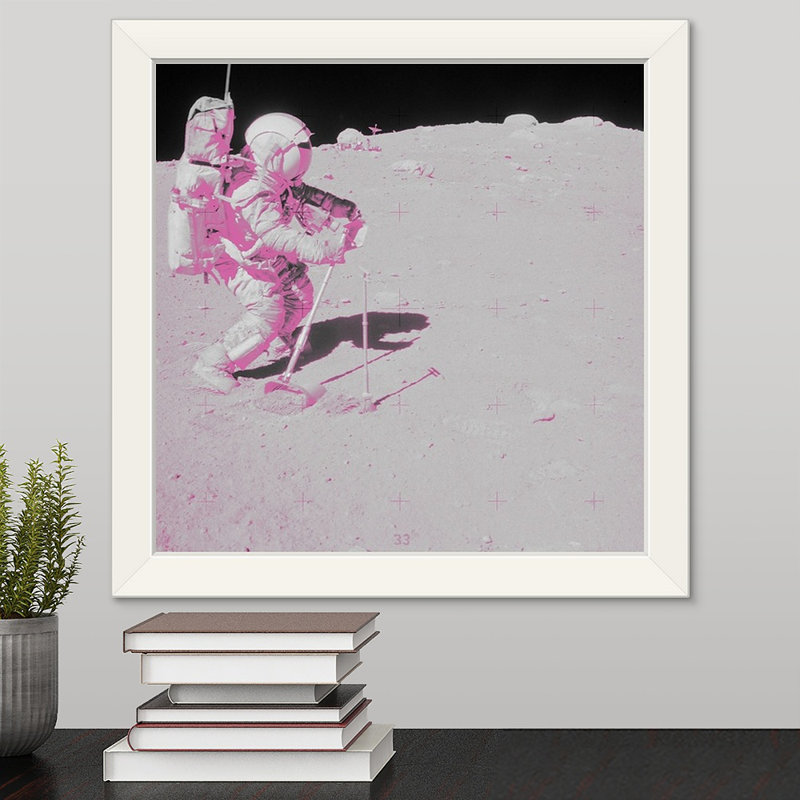 « space i », reproduction d’art encadrée novogratz, H 19 po x l 19 po x P 1 po, Cadre blanc