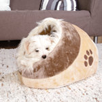 TRIXIE Minou Cuddly Cave Cat Bed with Removable Cushion, Non-Skid Bottom, Small
