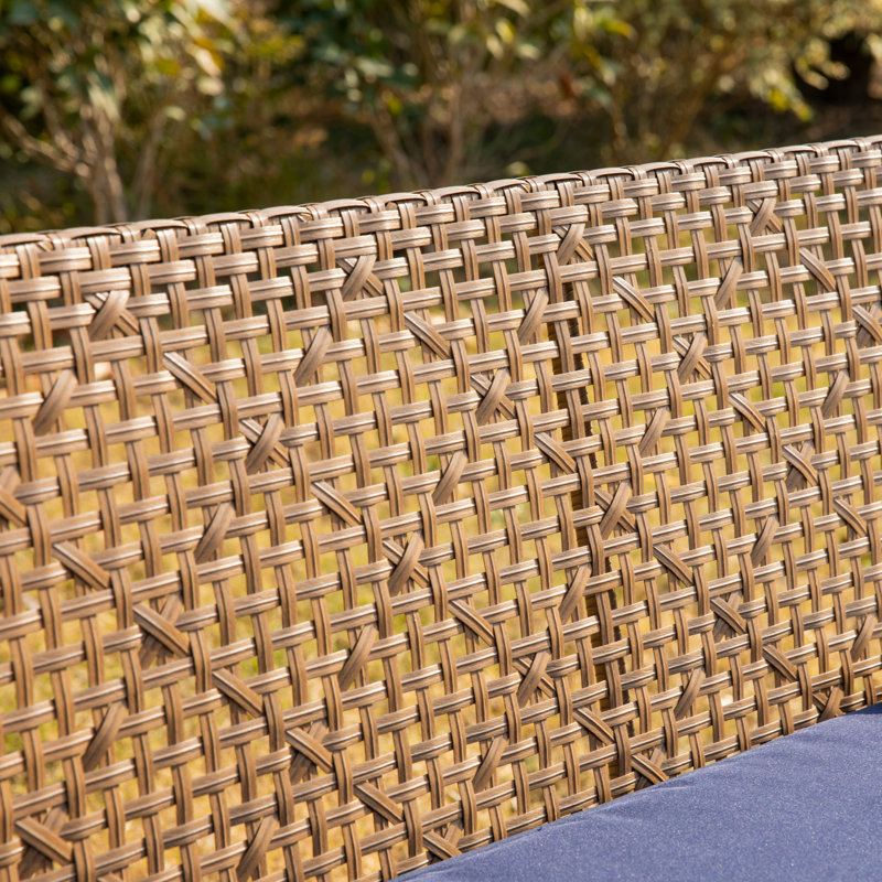 Armantine Darb Stylish 4-Person Wicker Patio Set, Navy Performance, Brown