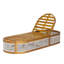 Chaise longue de patio en bois d'acacia Aelis avec table d'appoint ronde et dossier réglable-130811875