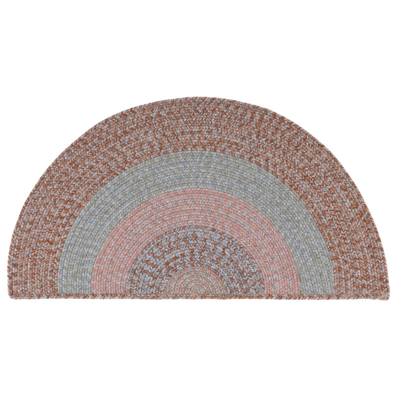 Tapis d'intérieur / extérieur lavable à la machine Kionah, Demi-cercle 2 pi x 4 pi