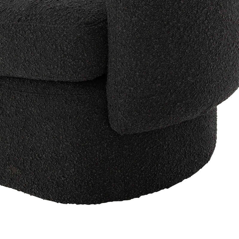 Koba Barrel Chair, Maya Black Boucle
