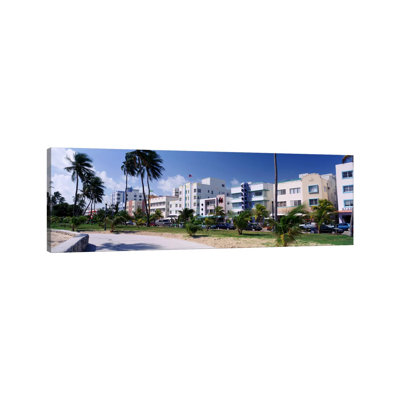 Ocean Drive, South Beach, Miami Beach, Florida, USA by Panoramic Images - Wrapped Canvas Panoramic Print