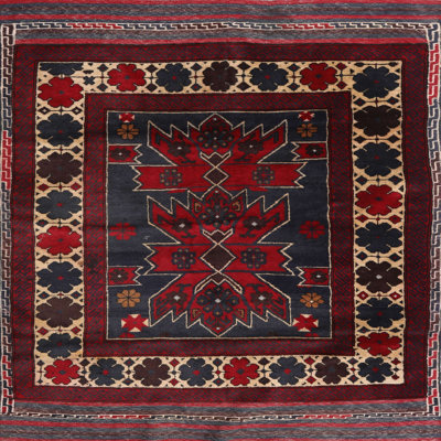 Tapis blanc / noir / bleu Southwestern