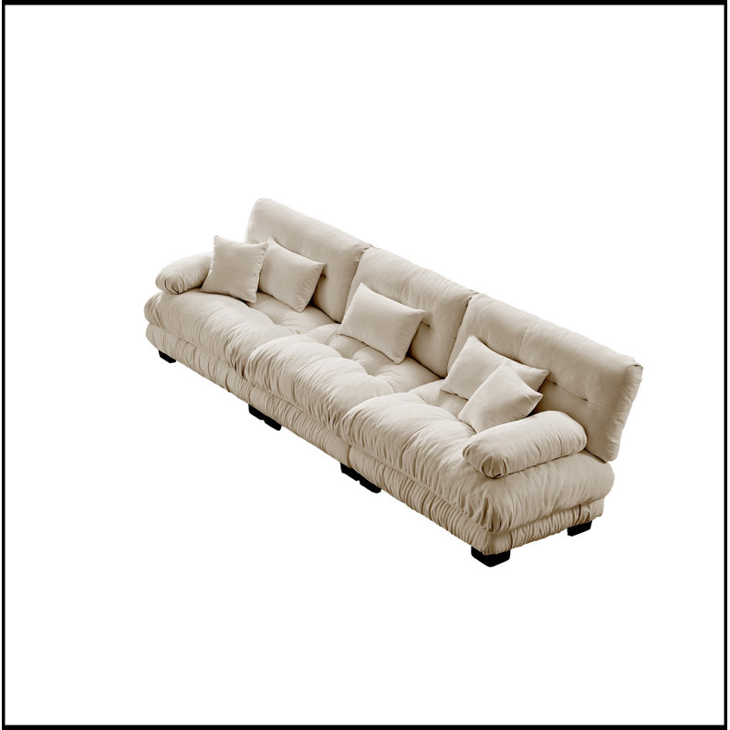 Canapé modulaire confortable avec revêtement en chenille doux pour divers espaces