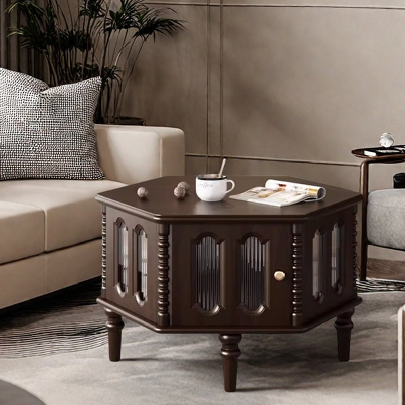 Retro niche design solid wood coffee table