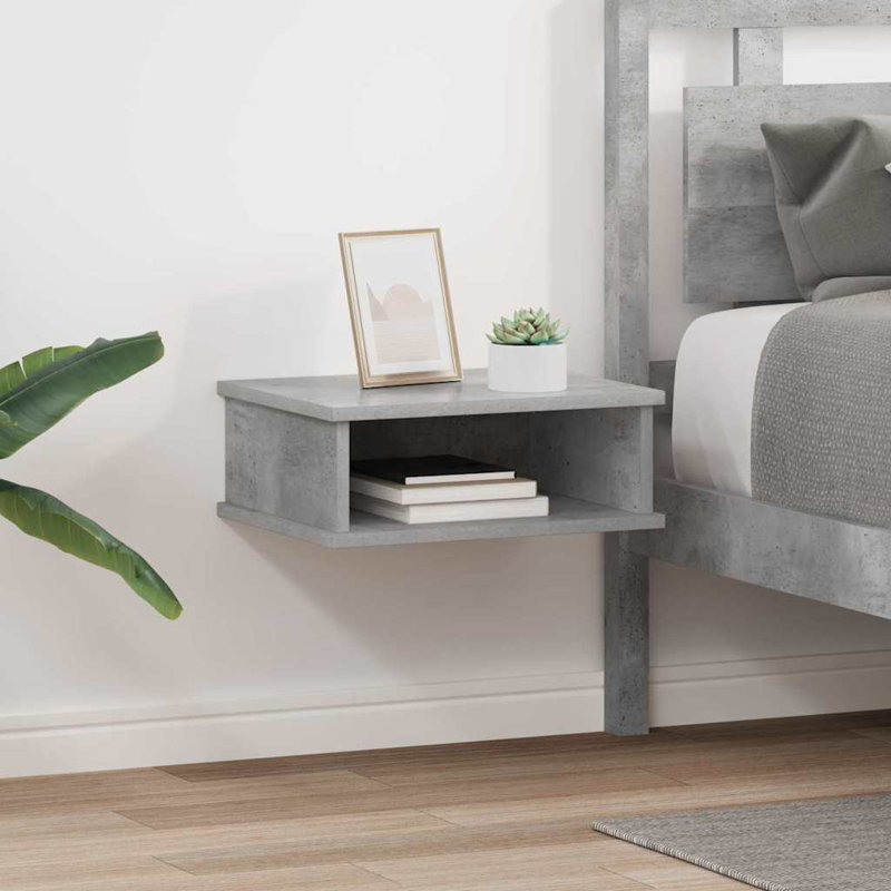 40cm W Manufactured Wood Bedside Table, Grey