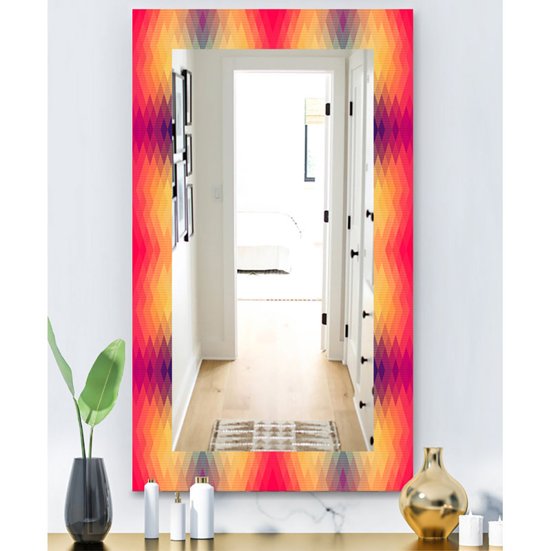 Miroir mural sans cadre 8 colourfields triangulaire, H 39,4 po x l 29,5 po