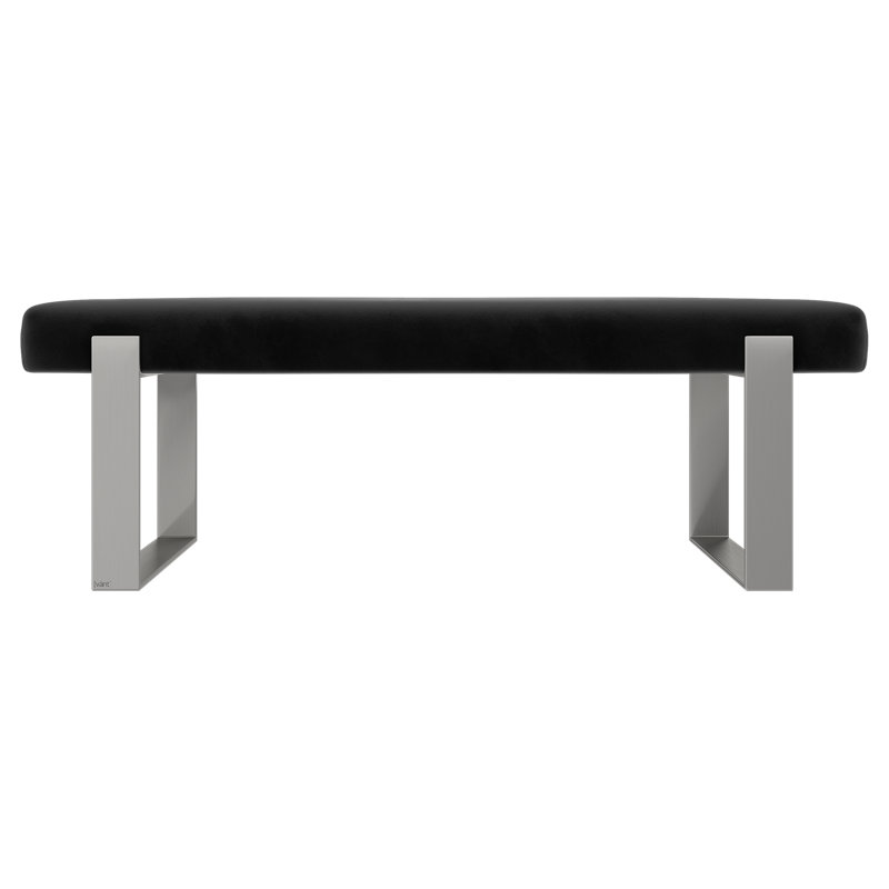 Banc rembourré Sapan, Velours, Noir