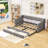 Convertible Twin XL to King Size Upholstered Daybed with Storage Drawers-318563416