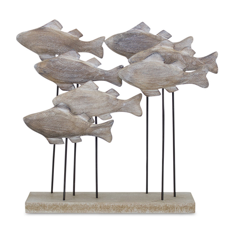 Statue en bois / métal L 8,75 po x H 9,75 po Sachso