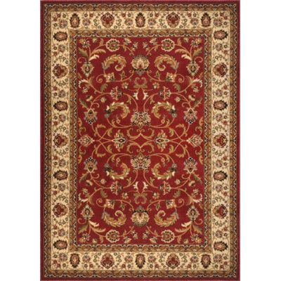 Tapis à motif oriental rouge / ivoire Cokeley