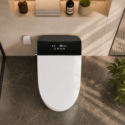 BCAN Smart Toilet with Tankless Bidet Wash, Auto Open Lid, 1.28 Gallons Auto Dual Flush, Heat Seat, Warm Wash/Dryer, Soft Closing, Remote Control