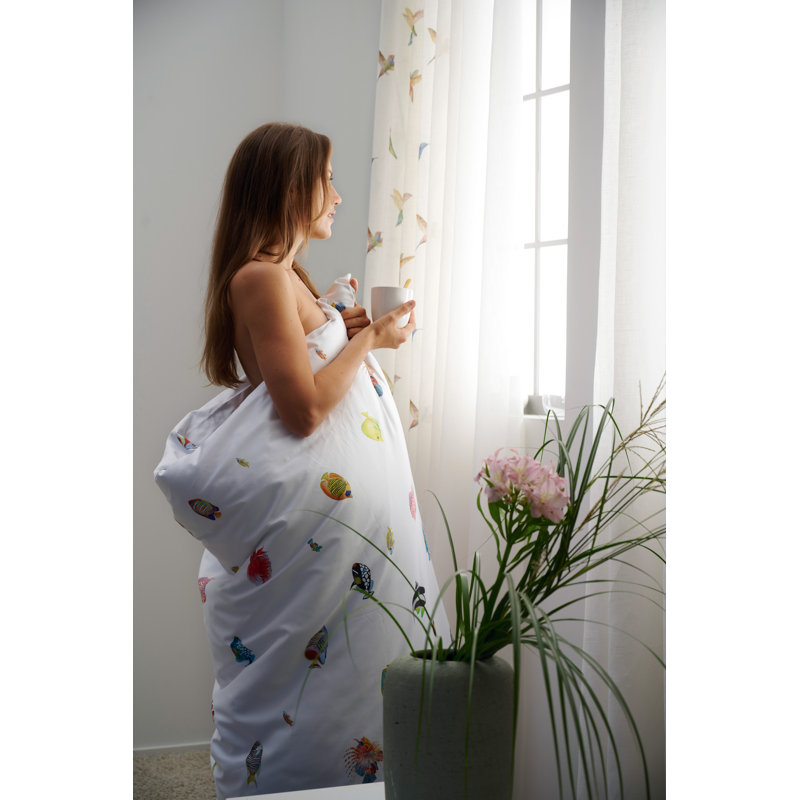 Cotton Duvet Cover Set with Pillowcases Included, 155 x 220 cm - 1 Pillowcase (80 x 80 cm)