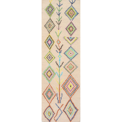 Tapis blanc cassé en laine touffeté à la main Agostini