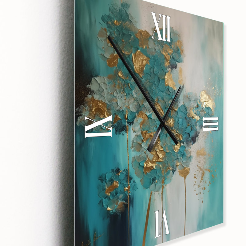 Horloge murale hydrangée fleur rétro, Grand