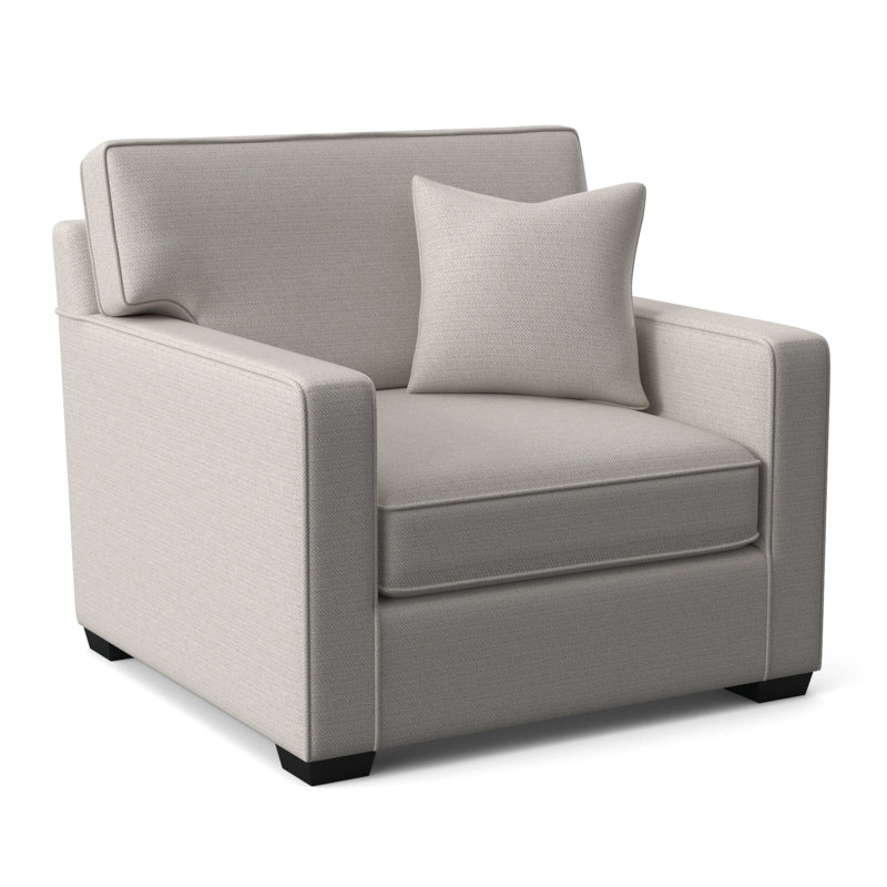 Gramercy Park Upholstered Accent Chair, Black Finish, White Textured Performance