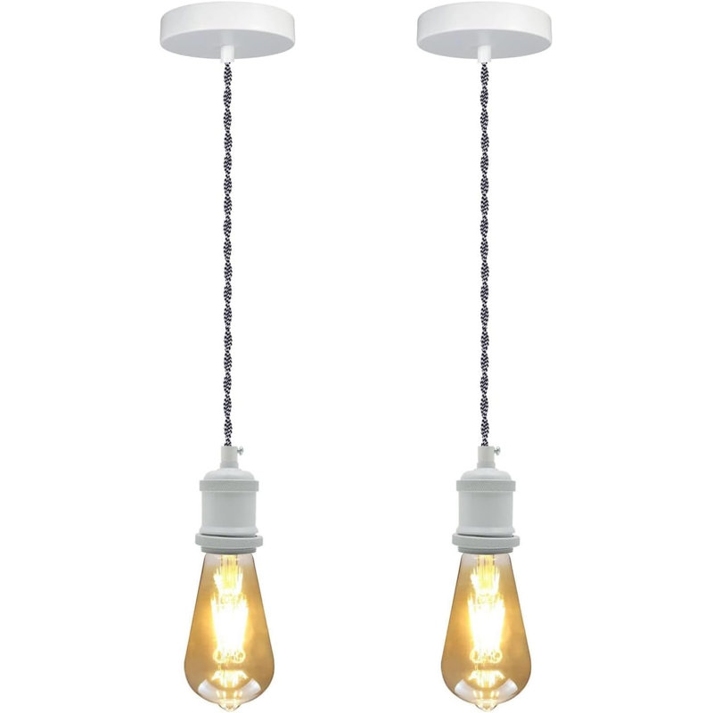 1 - Light Bulb Pendant, White