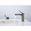 Robinet de salle de bain en métal gris avec poignée simple, fabrication en métal, 33 x 21 x 7 po