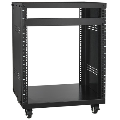 12u Av Audio Equipment Cabinet 500 Lbs Capacity, Open - Frame Ergonomic Design, Q235 Carbon Steel Build, Lockable , Good For Offices Rack Stand Back Wiring, Construction, Ideal Clubs