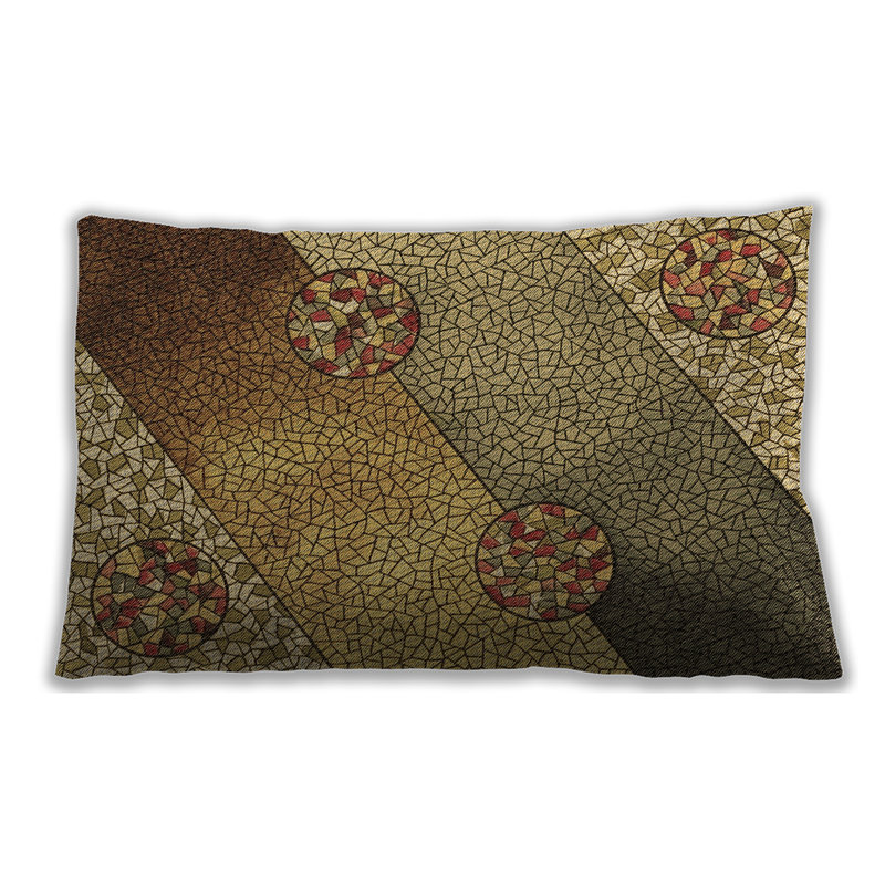 Coussin à motif 440, Microsuède, Brun