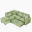 Canapé-lit modulaire convertible en L 82,67 po-1671209635