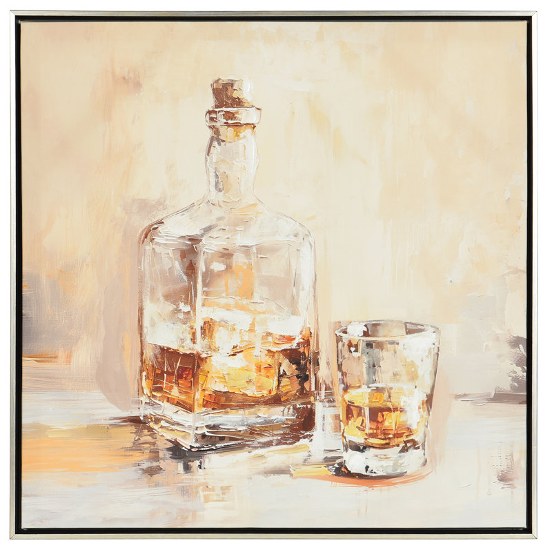 Art mural encadré à la main Sœurs Emily Cocktail Hour II - 25 po x 25 po