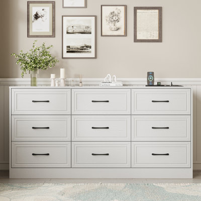 9 Drawer Wide Dresser For Bedroom