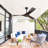 52 Inch Modern Ceiling Fan With 3 ABS Blades Remote Control Reversible DC Motor Without Light For Living Room