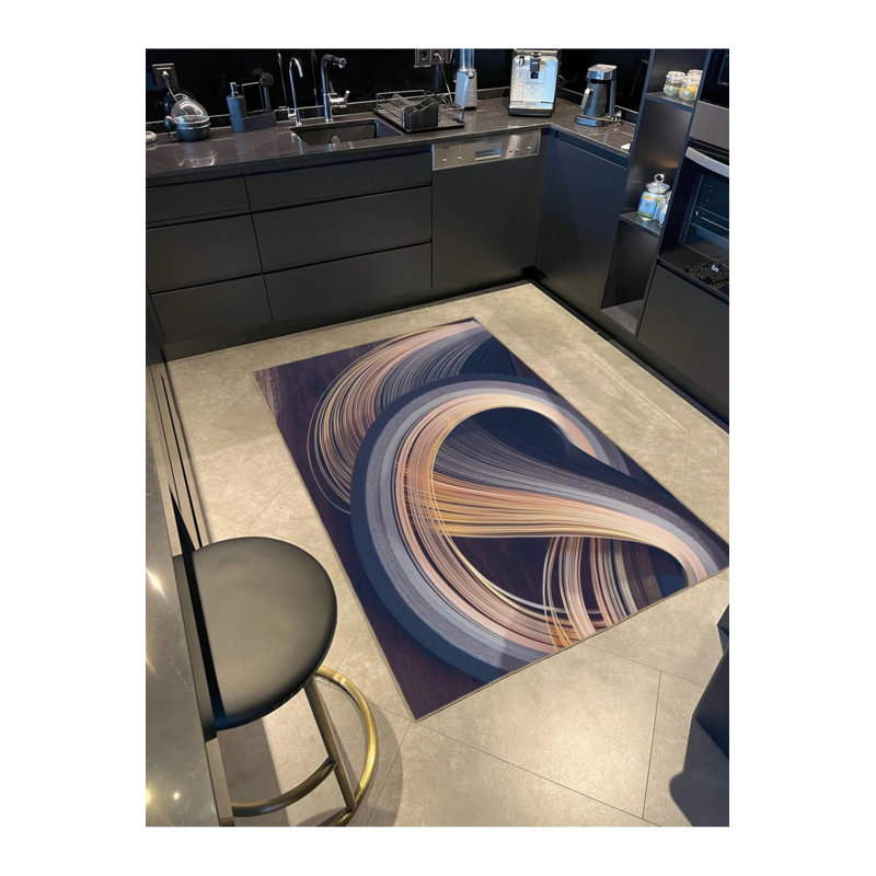 Tapis tissé et lavable à motif en forme de Jupiter, Tapis de couloir 2 pi 6 po x 6 pi 7 po