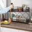 Étagère à épices de cuisine à 2 niveaux pour comptoir ou fixation murale, organisateur de rangement de pots, support d'armoire, organisateur d'assaisonnement pour épices (bronze)