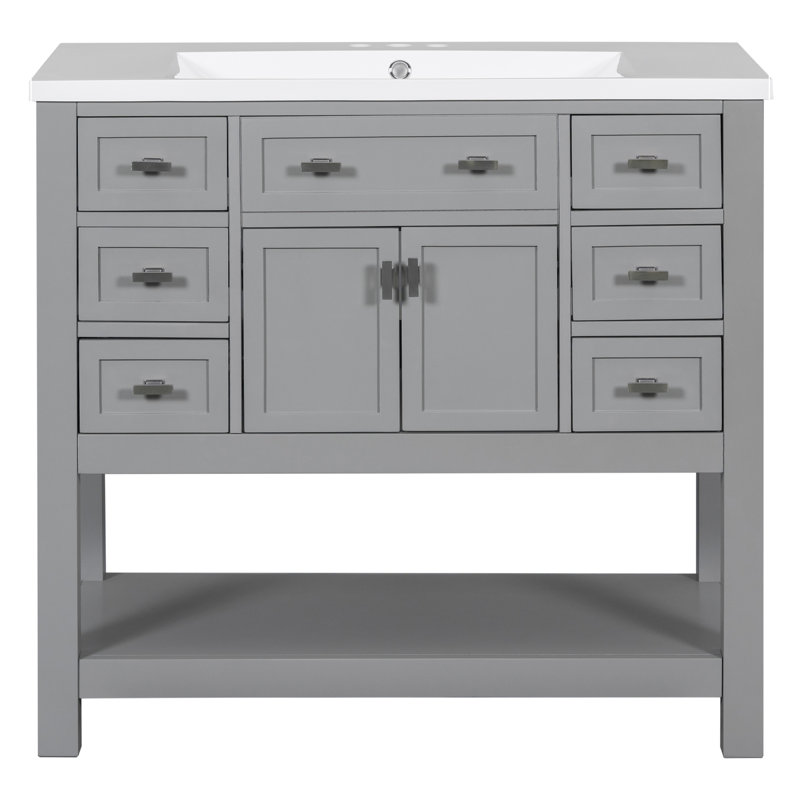 Meuble-lavabo moderne 36 po avec lavabo supérieur