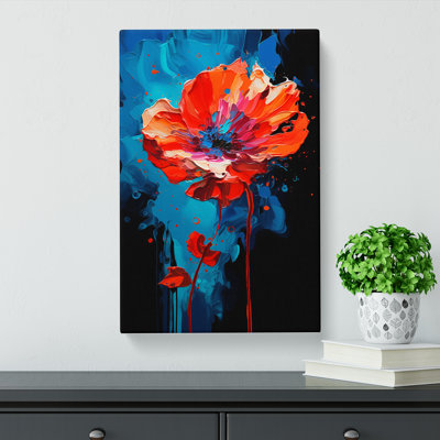 Poppy Flower Abstract - Wrapped Canvas