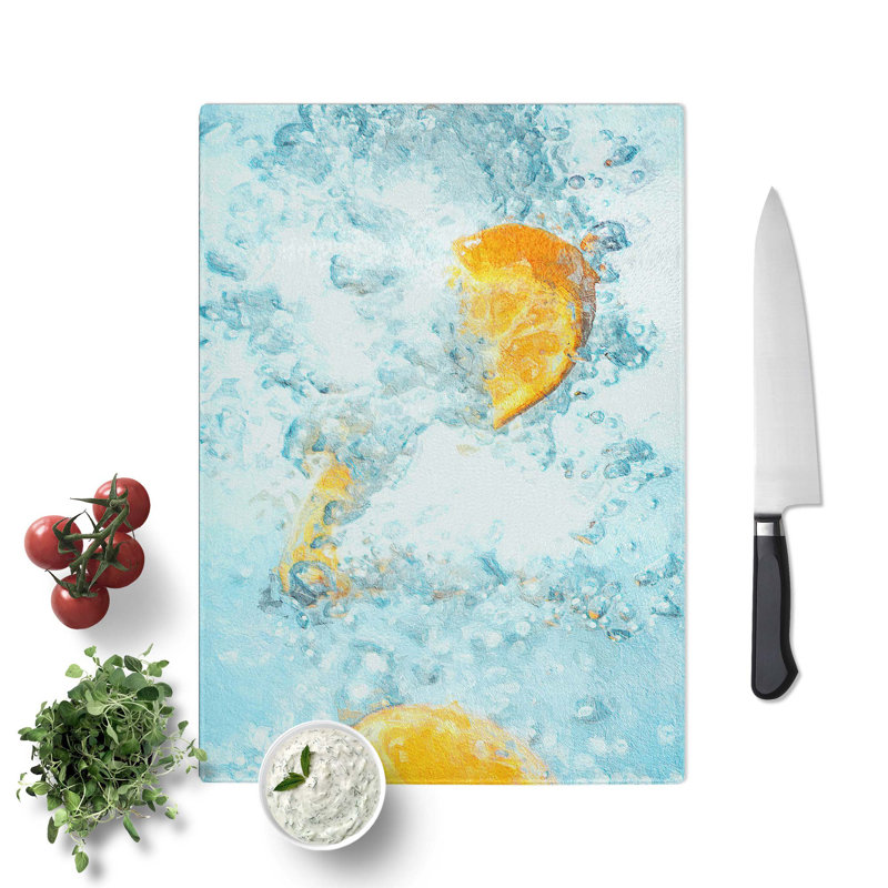Tempered Glass in the Water Chopping Board, 28.5 cm W x 39 cm L