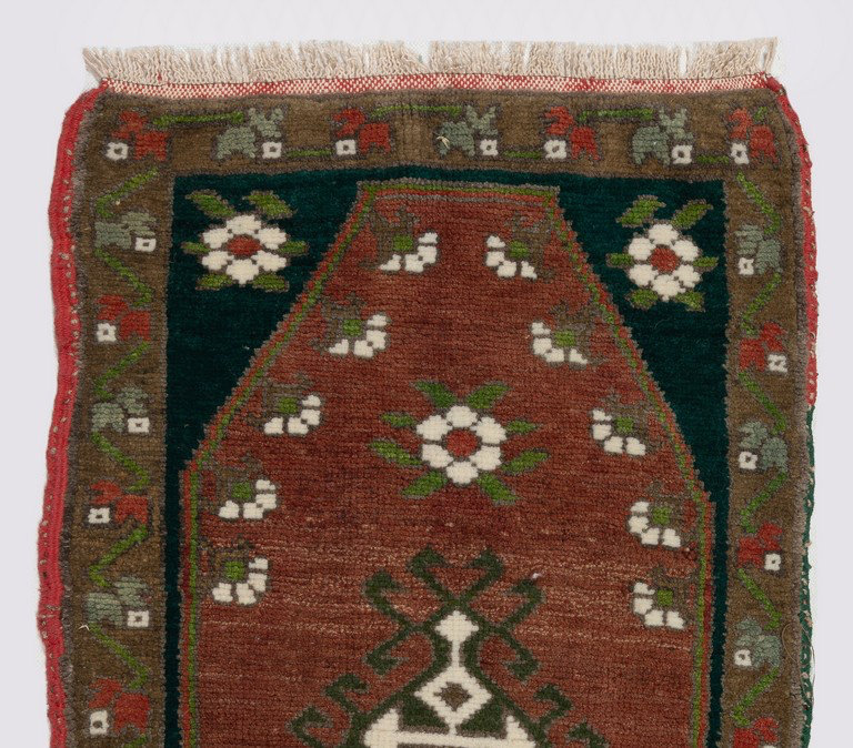 Tapis décoratif rétro fait à la main, tapis de porte turque, revêtement de sol en laine.