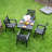 HDPE Outdoor Patio Dining Set, One Table And Four Chairs.The Outdoor Dining Furniture Has Sunshade Holes And Is Suitable.It Is Suitable For Lawns, Gardens, Backyards, And Pool Sides,Waterproof-1793570120
