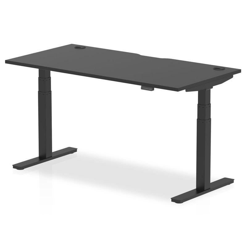 Adjustable Metal Base Standing Desk, Black, 66cm H x 180cm W x 60cm D