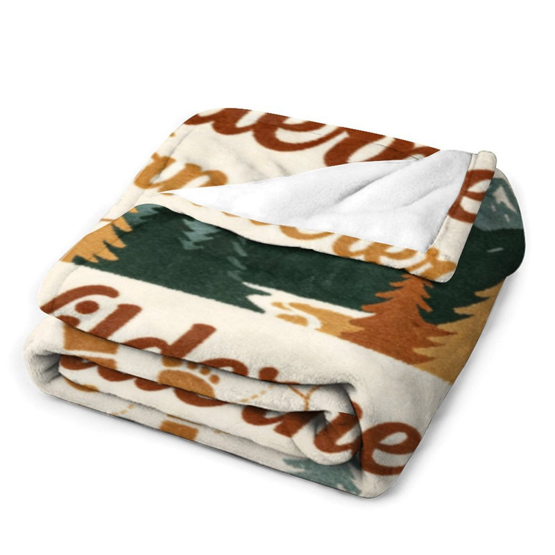 Jeté en flanelle de luxe Wildland Wanderer Mountain Forest, 50 x 60 po