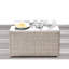 Ensemble de jardin 8 pièces entièrement assemblé pour 4 à 6 personnes, comprenant des modules, une table basse en verre, une table d'appoint avec porte-gobelets, 14 coussins gris pâle, des chaises résistantes aux intempéries et des éléments amovibles.
