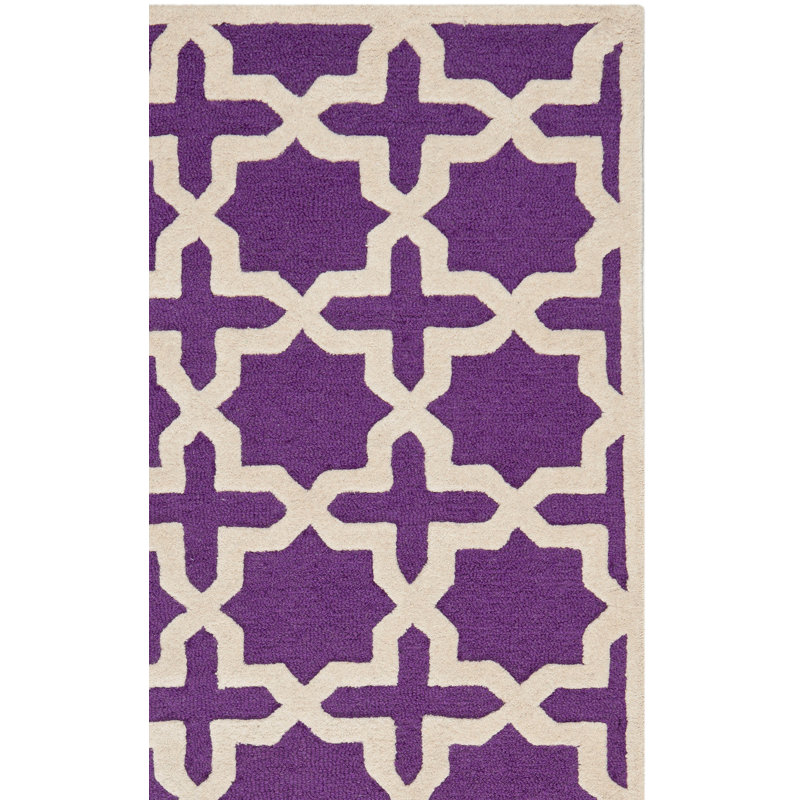 Tapis géométrique en laine touffeté à la main Igna, Tapis de couloir 2 pi 6 po x 10 pi