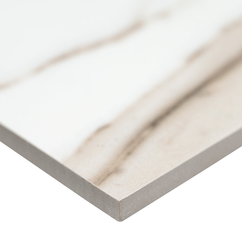 Velluto Meringue 12 in. x 24 in. Matte Porcelain Marble Look Floor and Wall Tile, Meringue