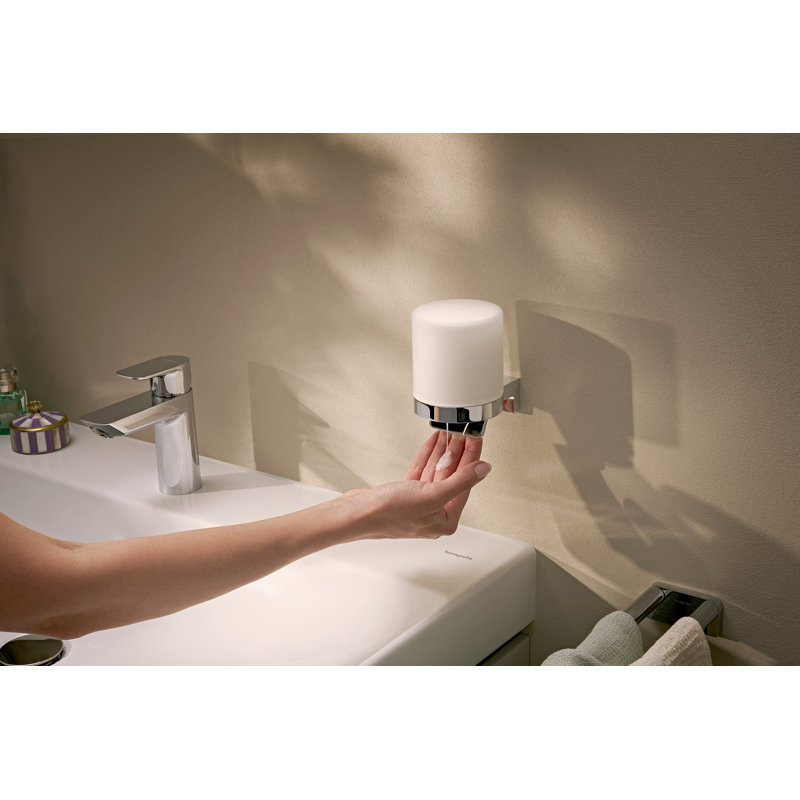 Distributeur de savon liquide en nickel brossé hansgrohe AddStoris S, Brushed Nickel