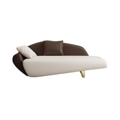 Solid Wood Indoor Chaise Lounges With Wide Seat Faux Leather Chaise Lounge