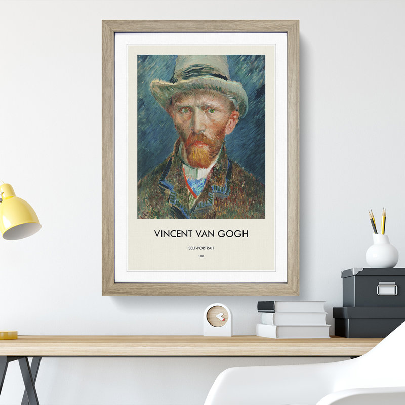 Self Portrait Vol.2 by Vincent Van Gogh - Picture Frame Painting, Oak, 48cm H x 36cm W x 2cm D