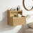 Floating Nightstand With Decorative Embossed Pattern-349179069