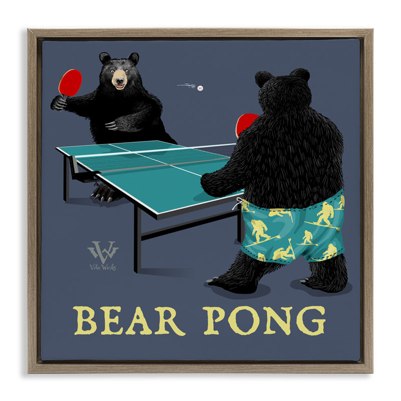 Cadre flottant Bear Pong, Brun, H 18 po x l 18 po