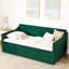 Lit de jour simple avec lit gigogne escamotable et fonction de charge, style Mid-Century, conception à boutons, accoudoirs ondulés, cadre en contreplaqué escamotable sur les accoudoirs, dossier élégant, cadre, convient à la chambre à coucher-133092834
